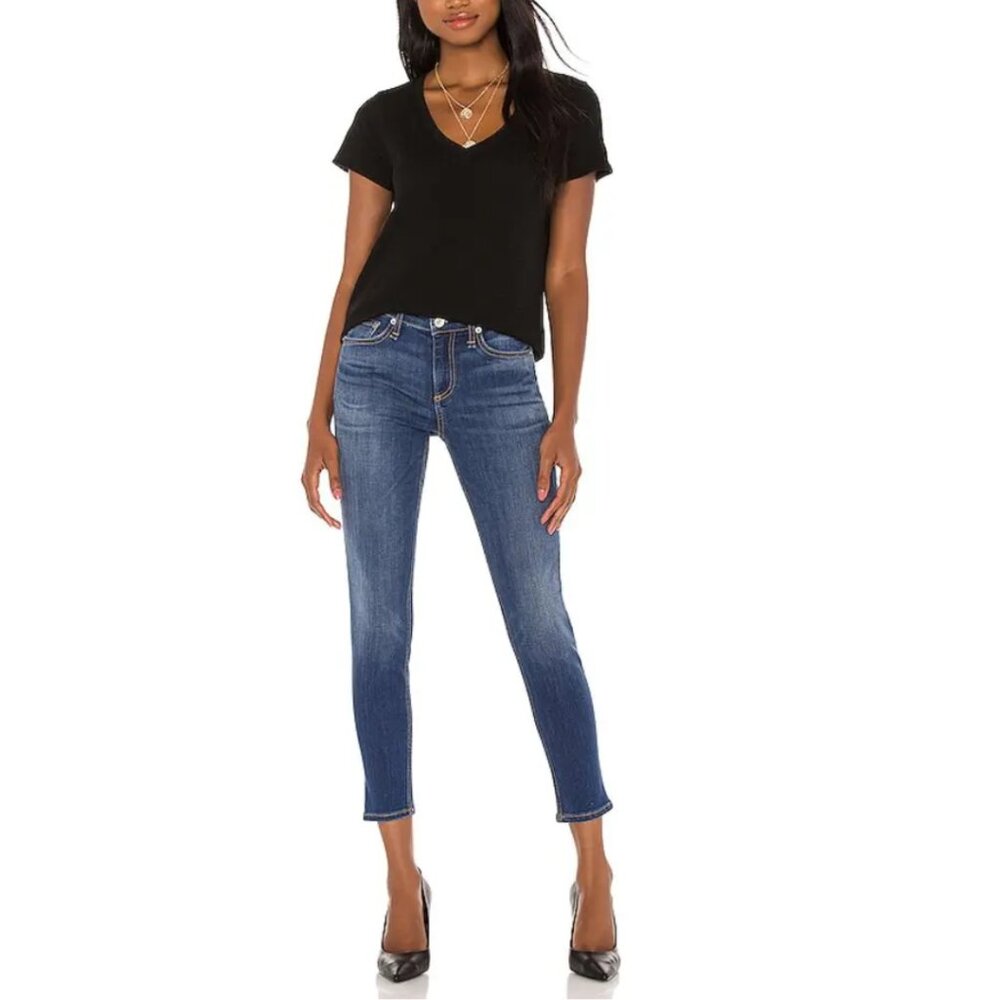Rag and Bone Cate Mid Rise Ankle Skinny Denim Jeans Color Cliff Size 24